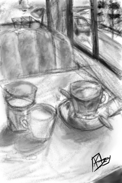 Sip; just so of a cup of Milk with a small taint of coffee.